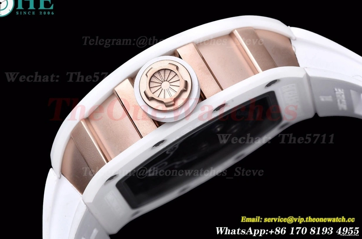 Strap Real YSF RM52-01 On Rubber White Cer RU Tourbillon 0217